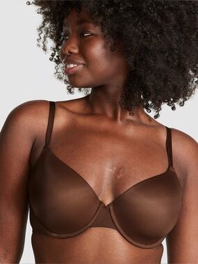 Victoria’s Secret T-shirt Lightly Lined Bra Solid Brown Full Coverage NWT 34B